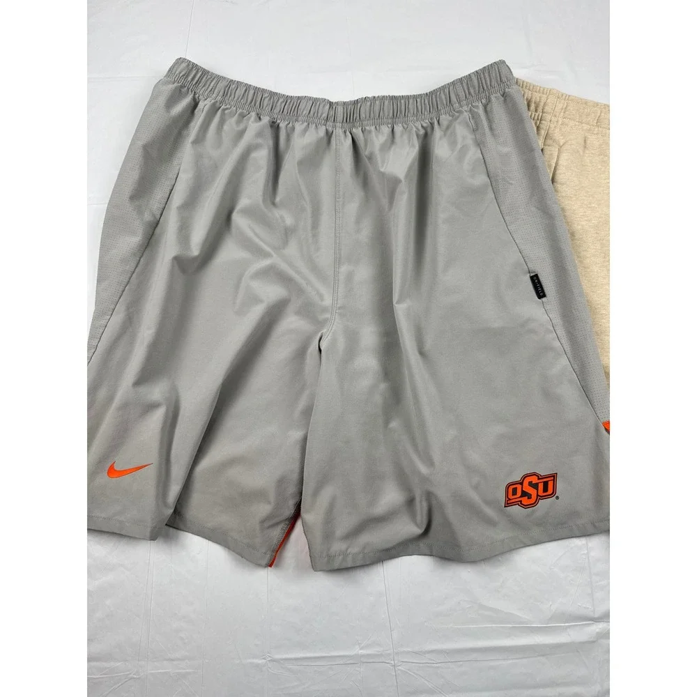 Nike Oklahoma State Cowboys OSU Shorts Bundle Mens 3XL Grey Dri-FIT Tan Fleece